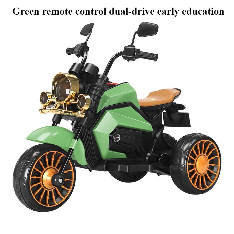Kids Electric Motorcycle with Music & LED Light Rechargeable Vintage RC Kids Tricycle Harley Toy Early Education for Boys & Girl