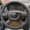 AAAAN1 38CM Carbon Fiber Car Steering Wheel Cover Suitable for Octavia Kodiaq KAROQ Superb VIRS Breathable Steering Wheel Cover