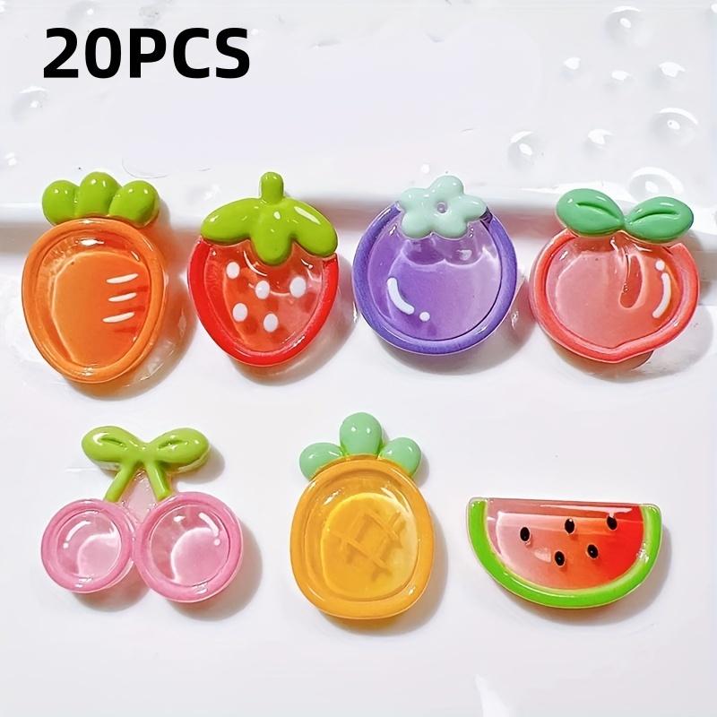 

[Vibrant Resin Accessories] 10/20pcs Vibrant Fruit Shaped Resin Accessories | Mixed Fruit DIY Decorations with Watermelon, Straw