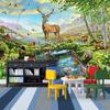3d Deer River Animal Wallpaper Forest Landscape Photo Wall Mural Children's Room Background Wall Paper