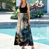 Ladies' floral print summer casual and fashionable sleeveless long dress