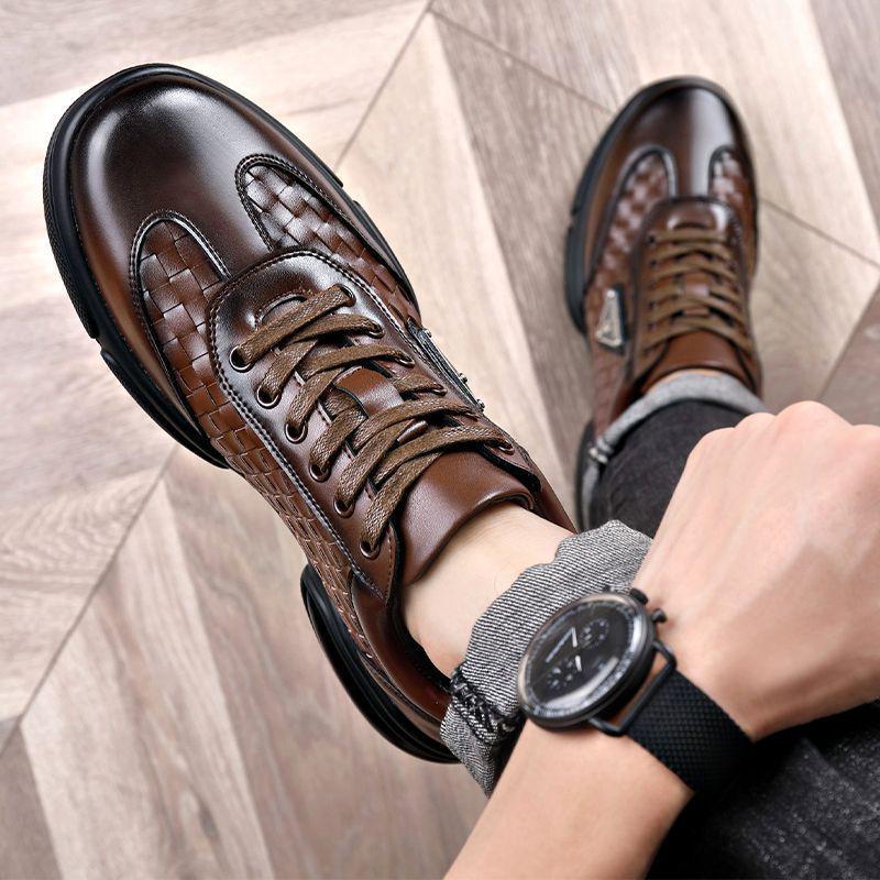 Men's Retro Leather Casual Low-Top Shoes - Autumn 2025 Fashion