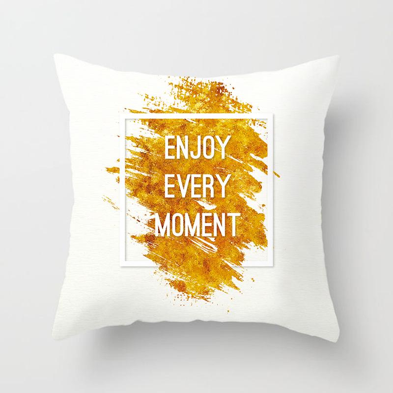 Sofa Pillow Cover, Cushion Cover, Nordic Home Textile Fabrics, Simple Golden Digital Printing