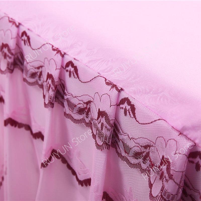 Decorative Embroidered Lace Bed Skirt Princess Bed Skirt Non-slip Mattress Cover Protector Bedspread Bedsheet Bed Cover Bedding