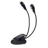 Clip On Music Stand Book Reading Mini Double Adjustable Arms Light LED Lamp (8 Beads)