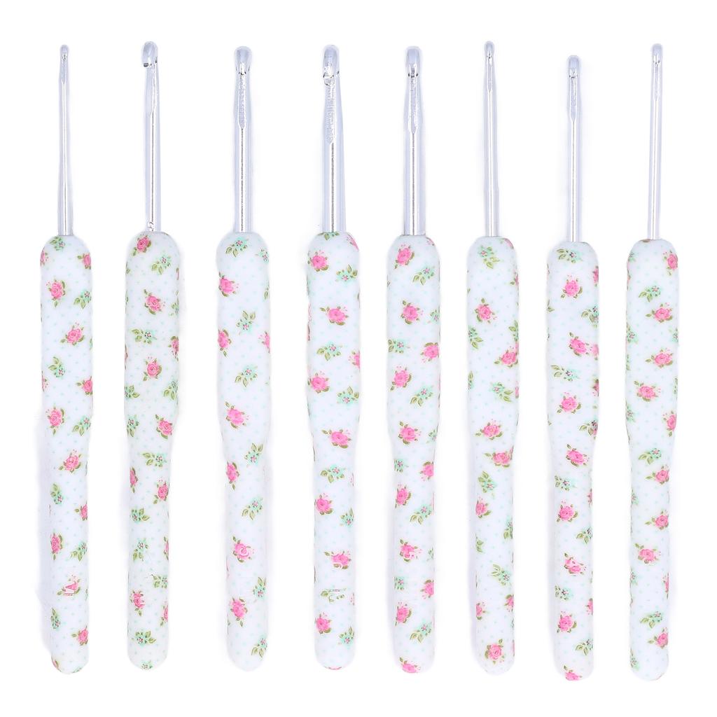 8pcs Crochet Hooks Ergonomic Design Comfortable Handle Easy Identification Compact Portable Knitting Supplies