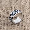 Retro Men's Fashionable Open Six-Word Mantra Bracelet Ring