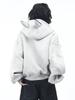 Damen Baggy Kapuzenpullover Niet-Spleißmantel Reißverschluss Strickjacke Jacke Harajuku Kleidung Herbst Winter