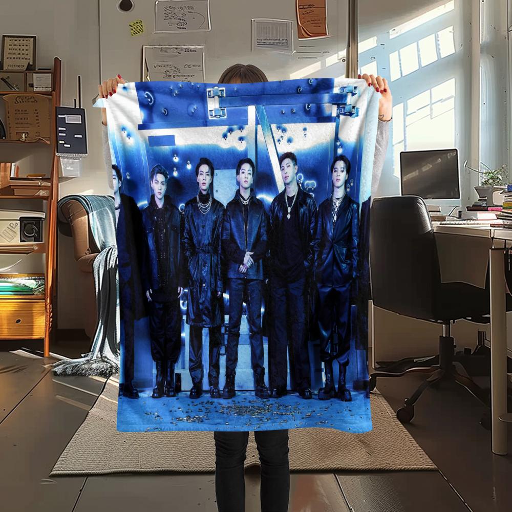 BTS,pattern Flannel Blanket, High quality Comfortable for All Seasons, Home Decor, Warmth and Comfort, Perfect for Gifts.