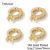 14/18K Gold Plated Brass Pendant Bail Clasps,Inlaid Zircon Pendant Bail Connector For DIY Bracelet Necklace Making Accessories