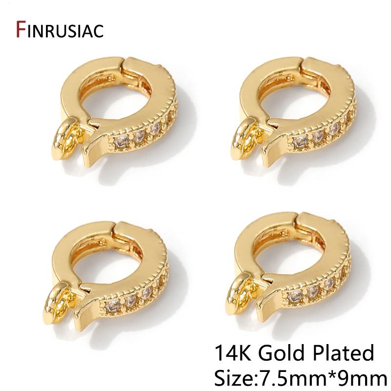 14/18K Gold Plated Brass Pendant Bail Clasps,Inlaid Zircon Pendant Bail Connector For DIY Bracelet Necklace Making Accessories