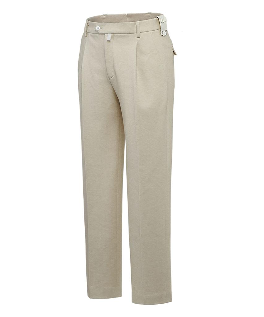 Mondiag Men'S Single-Pleat Herringbone Pants (Beige)