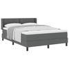 Box Spring Bed with Headboard Dark Grey 200 X 140 Cm Fabric