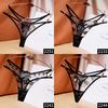 [Free Shipping] 2/4 Independent Packs, Black Embroidered Sexy Thong Female Sentiment Perspective Hot Underwear Thin