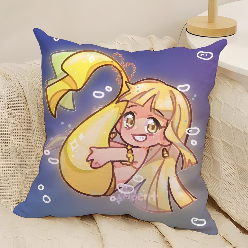 Comic Anime M-Mermaid Melody Pichi Pichi Pitch 5 Pillow Case Natural Linen Double-Sided Printing Sofa Home Decor Cushion Cover