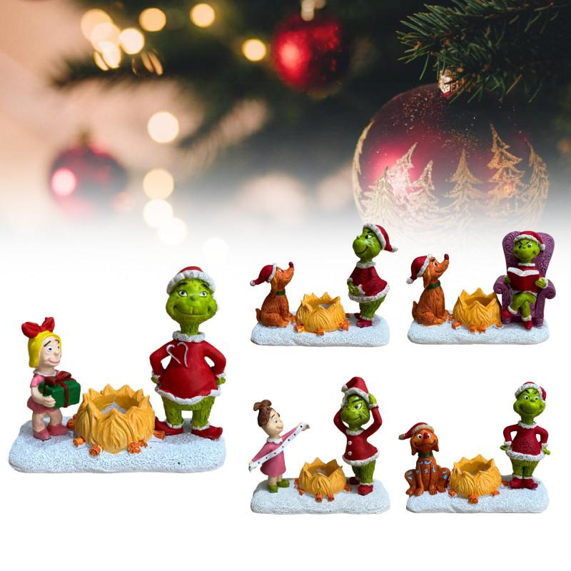 Night Christmas Light Wall Bedside Lamp Resin Green Monster Decor Holiday