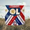 1PC Lyon Football Crest Design Printed Soft Flannel Blanket Throw for Adult Bedroom Living Room Sofa Camping Travel Fan gifts Christmas Gifts