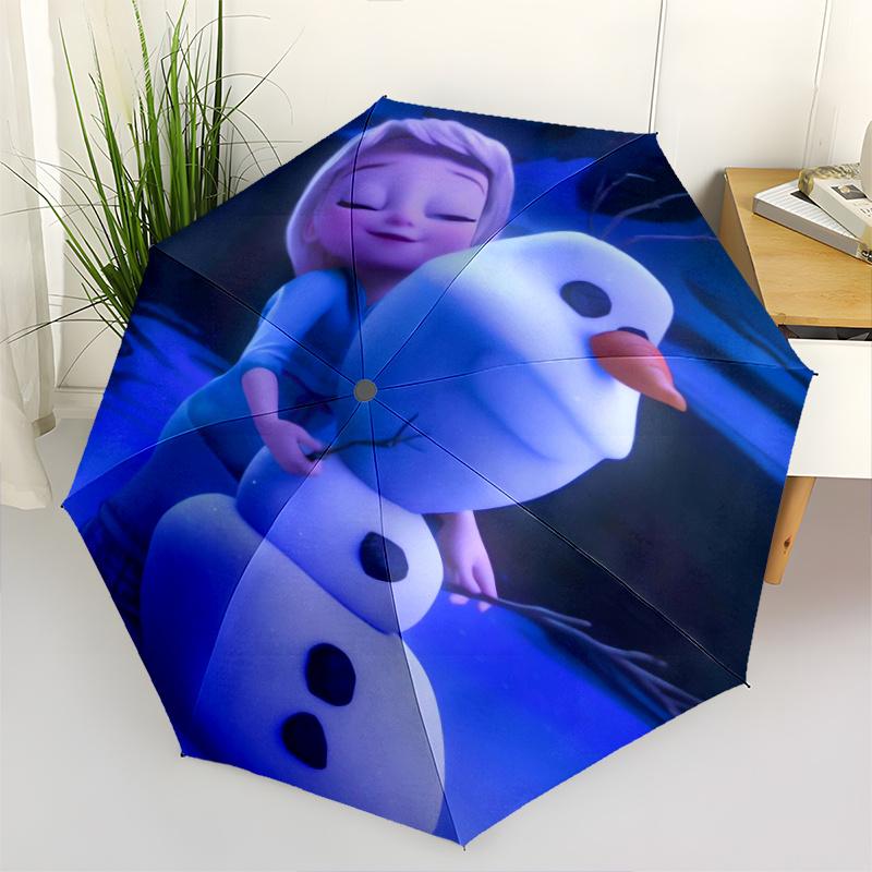 

Elsa & Olaf Snowman Automatic Open/CloseUmbrella-CuteUmbrella with Cute Design, Portable 3-Fold Compact Umbrella for Men & Women, Valentine