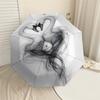 1pc swans love Automatic Open/Close Umbrella Compact Folding Umbrella with 8-Rib Shaft for Women/Men, Elegant Birthday1281S