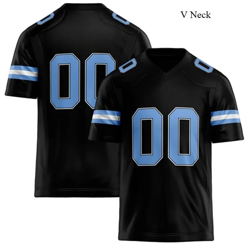 Rugby T-shirt Personalized V Neck Black Mens Sports T Shirt Loose Quick Dry Team Uniforms