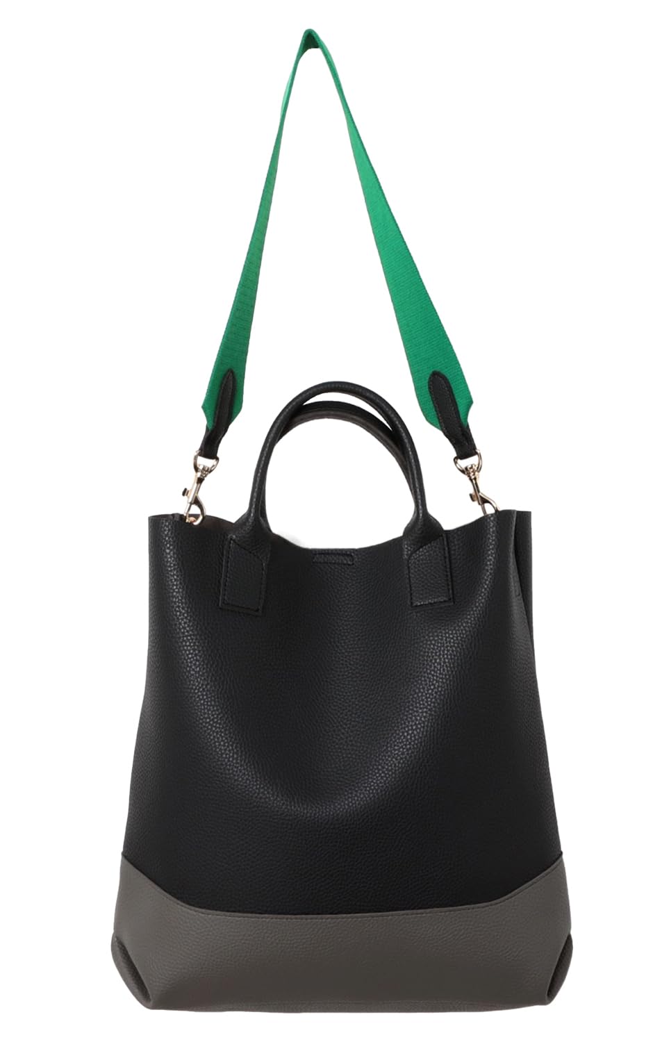 

Black A4 Compatible 2way Bag Bicolor Tote Bag Shoulder Bag Commuting Bag Office Bag Handheld Shoulder Large Capacity PC Brand [ANTIC RAG] Women s чорний
