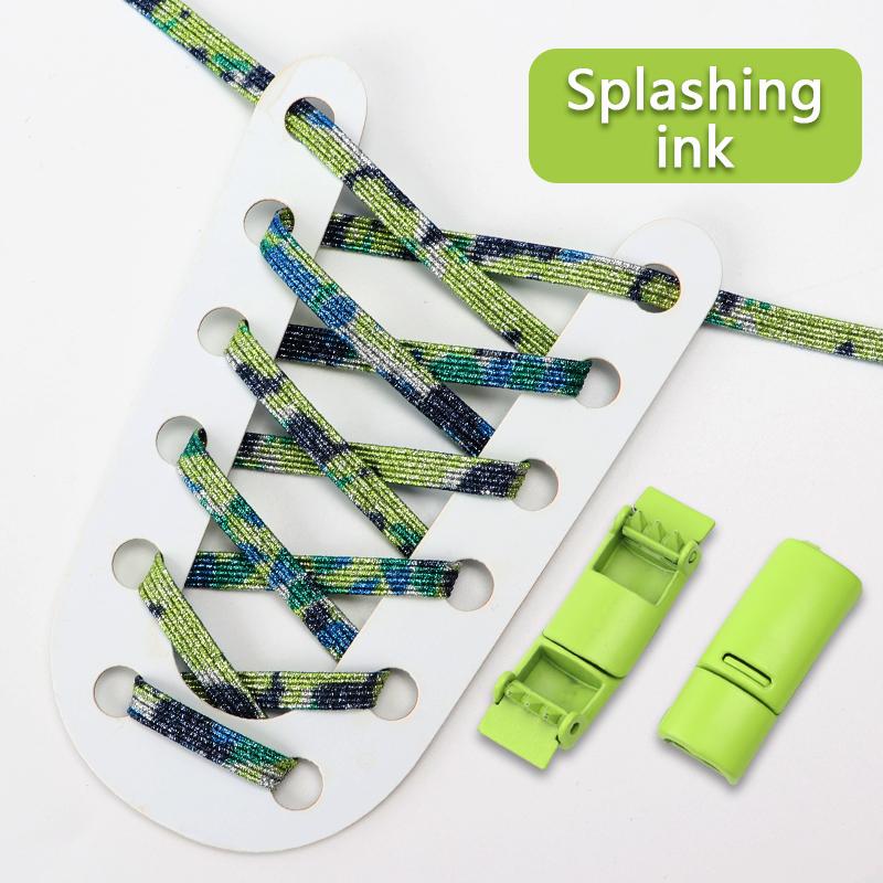 NR.8 1 Par Rainbow Skosnören Magnetisk metalllås Elastiskt skosnöre Inga knytsnören Skosnören Barn Vuxen Snabbspets gummiband Skosnören