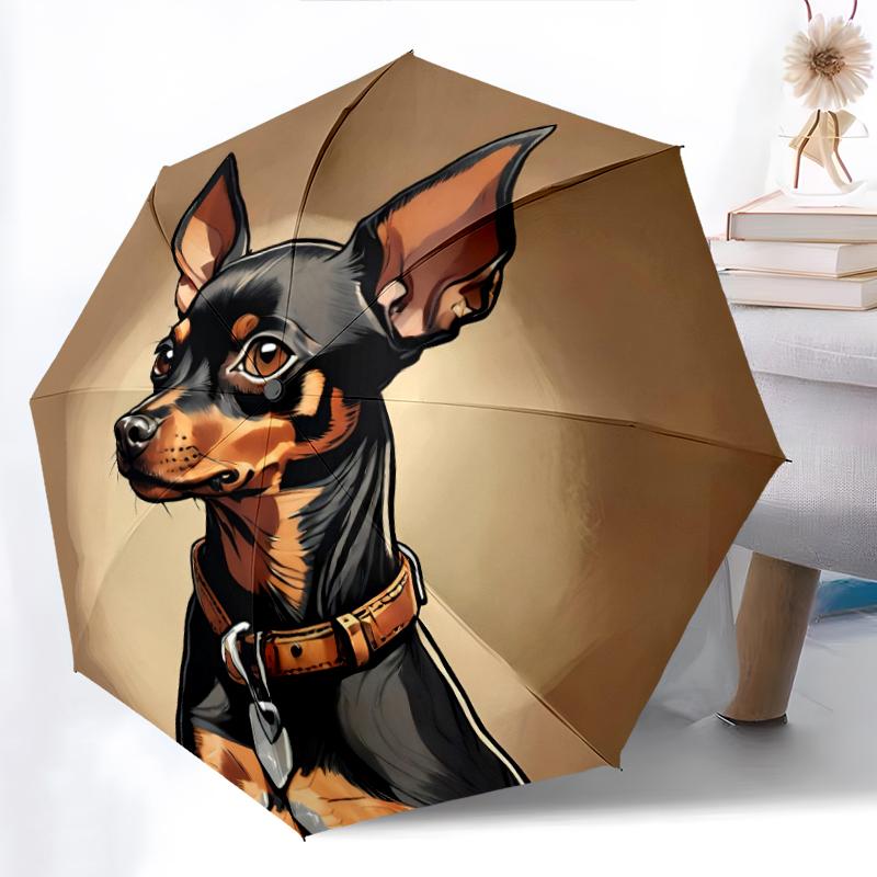 1PC Cute Dog Pet Puppy Umbrella Portable Folding Umbrella Iron Frame Hole Bone Structure Outdoor Home Umbrella A11