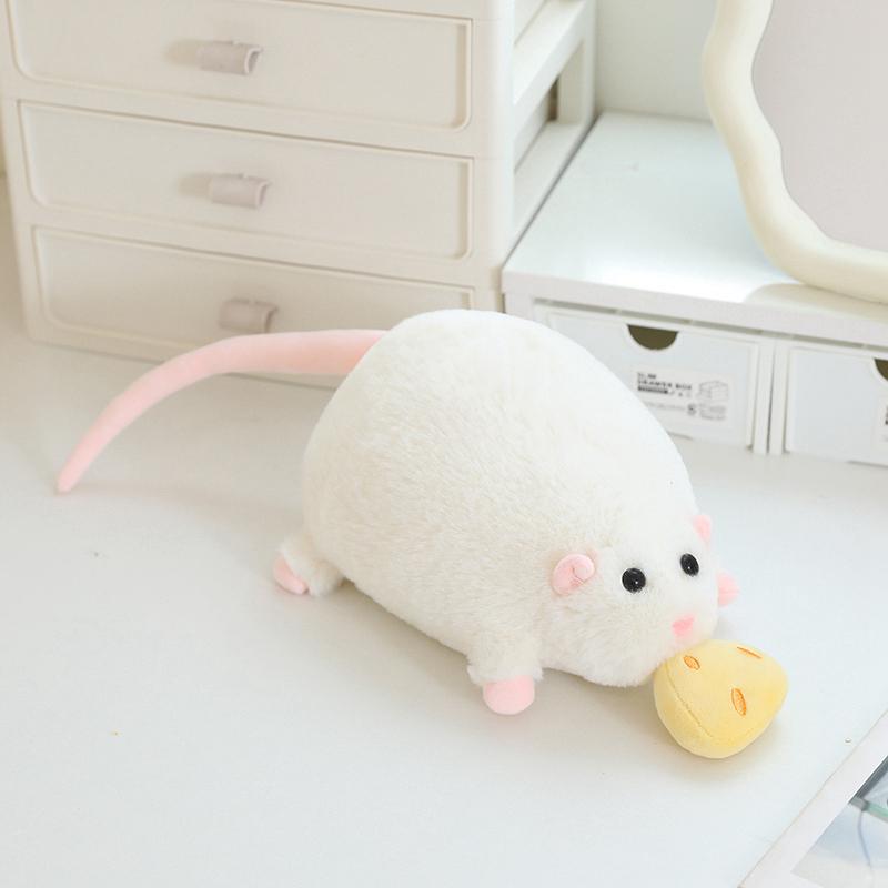 

Pull String Cheese Rat Gentle Stuffed Plush Playthings Large Mouse Dolls Throw Pillow Adorable Rats Stuffed Plushies Gifts Designed For Girls Boys 40cm белый