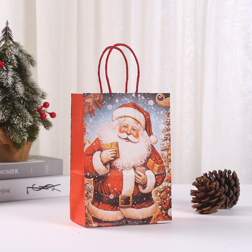 StoBag Christmas Paper Gift Bags for Kids Party Children's Package Candy Toys New Year's Supplies 12/30pcs