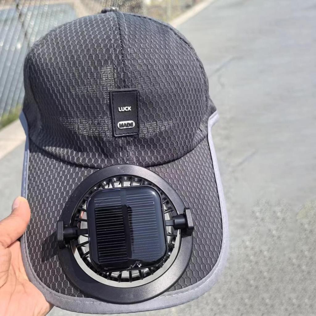 Summer Mesh Solar Energy Fan Baseball Cap for Men Women Adjustable Breathable Caps Quick Dry Running Hat Cap for Outdoor Sports