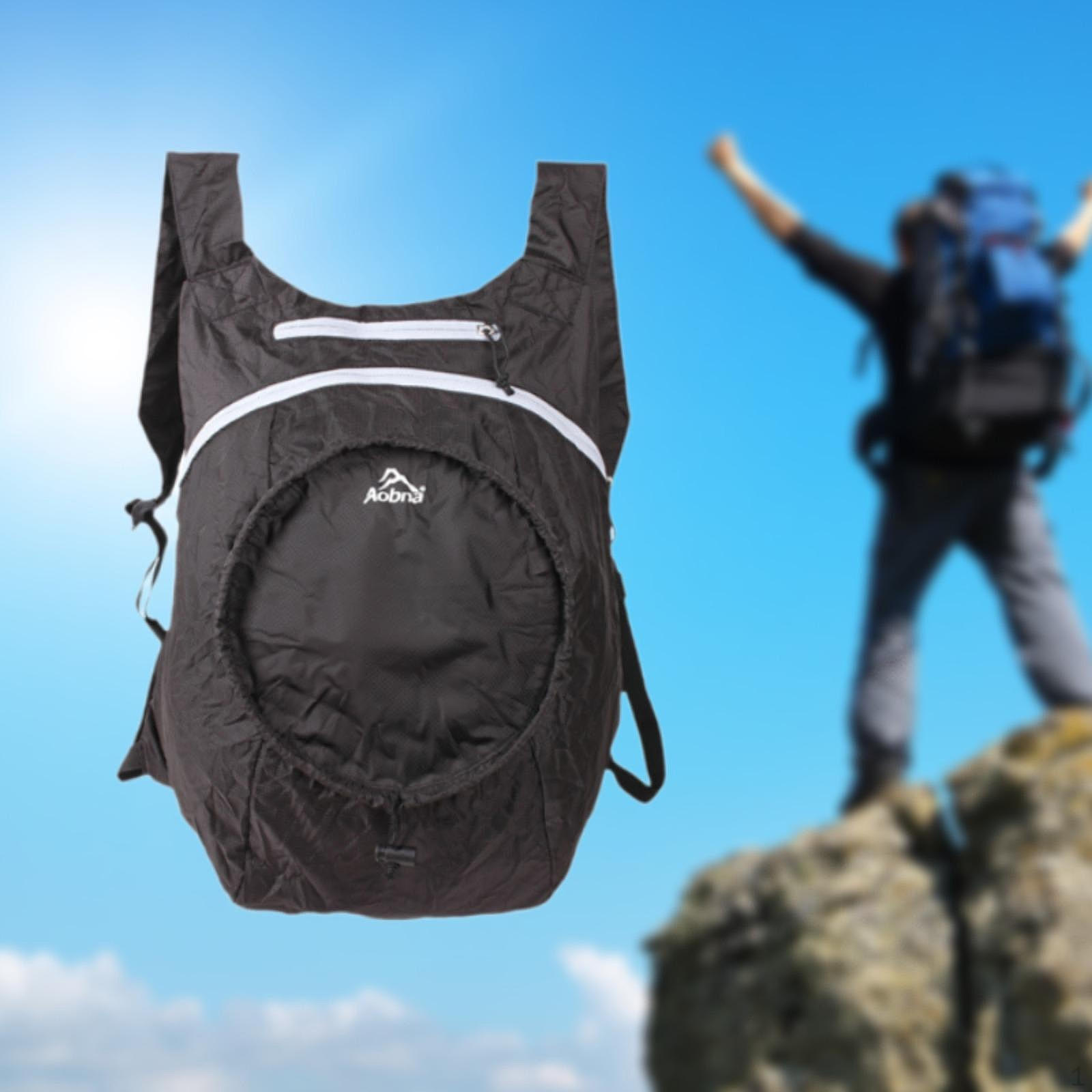 

Складная дорожная сумка компактный кемпинговый рюкзак для пешего туризма на открытом воздухе велоспорт Black