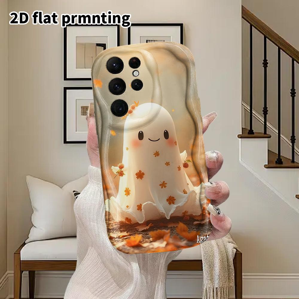 Phone Case: 2D Flat Samsung Galaxy A34 A35 M05 M06 S20 S22 S21 FE Plus 5G Protective Case, Couple Style, Falling Leaf Ghost, Christmas and Halloween G