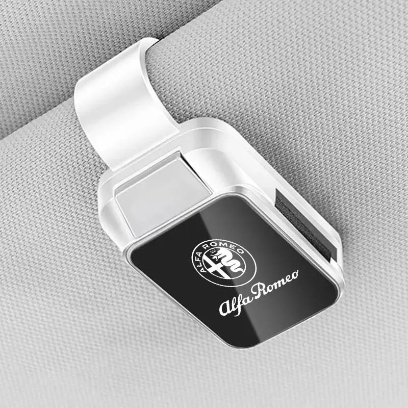 

Car Interior Sun Visor Eyeglasses Holder Sunglasses Clip For Alfa Romeo STELVIO Giulia 159 Giulietta 147 Mito 156 MTO Sportiva