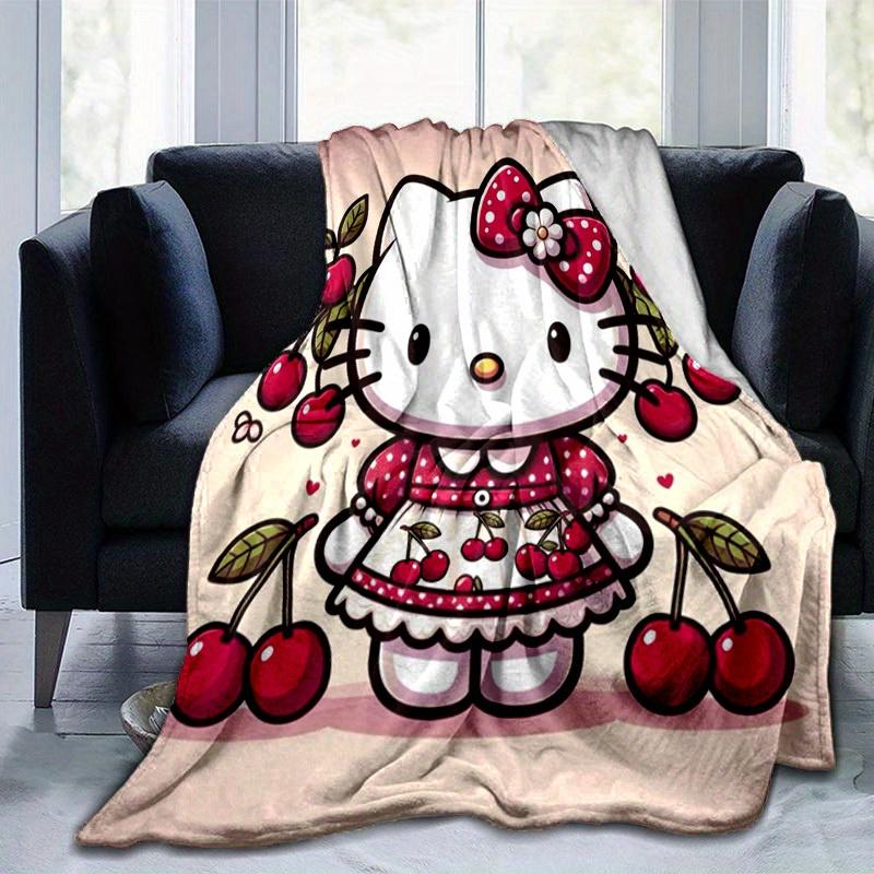 1pc. Hello Kitty Cherry Blossom Patterned Blanket - Perfect for Home, Office, Outdoor Use & Gift Ideasz0411207