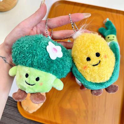 Sebze Peluş Oyuncak Anahtarlık Karikatür Mısır Brokoli Kolye Yumuşak Doldurulmuş Bebek Anahtarlık Sırt Çantası Araba Çantası Dekor Çocuk Hediyesi