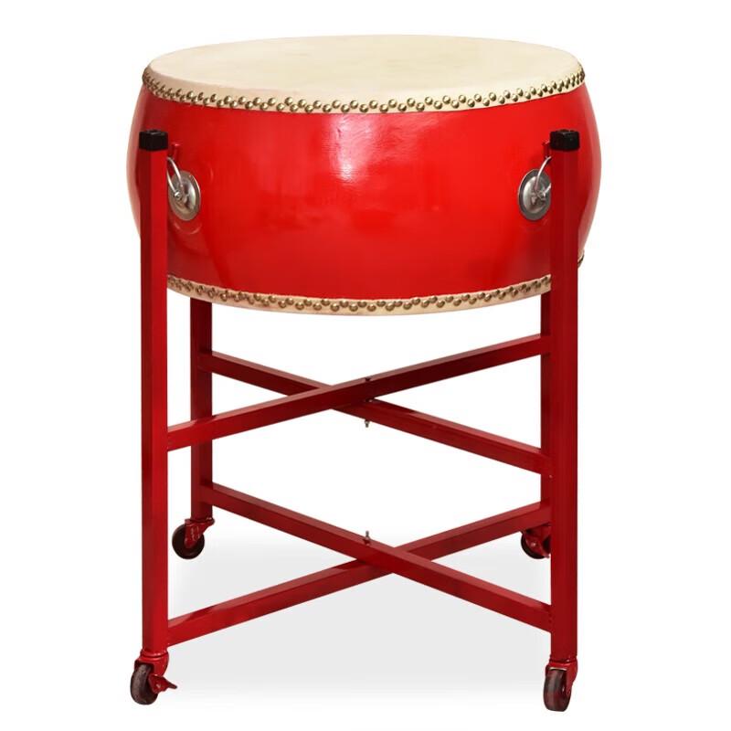 60cm Traditional Red Cowhide Flat Performance Drum Set