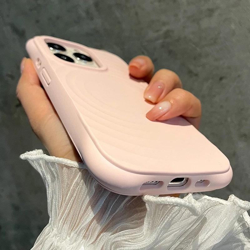 Luxury Ripple Liquid Silicon For Magsafe Wireless Charge Magnetic Case for iPhone 15 14 Plus 13 12 Pro Max Soft Shockproof Cover