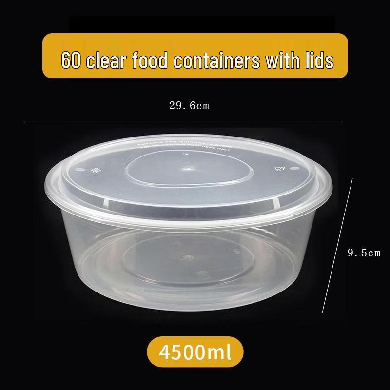JINGRX Disposable Round Transparent Food Containers
