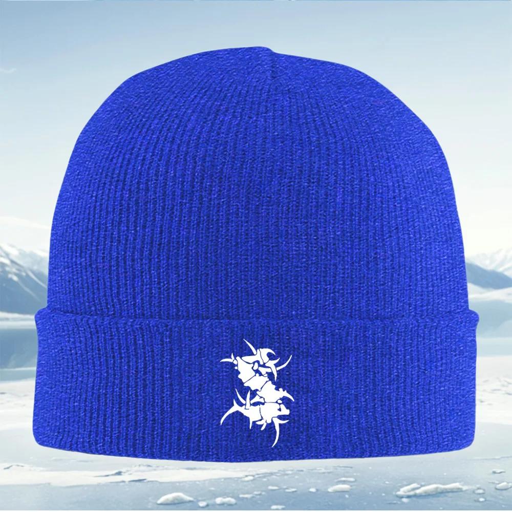 Abstract sharp white design shape Unisex Women Unisex Knitted Hat Beanie Pullover Cap Winter Thermal Warm Christmas Outdoor Cycling