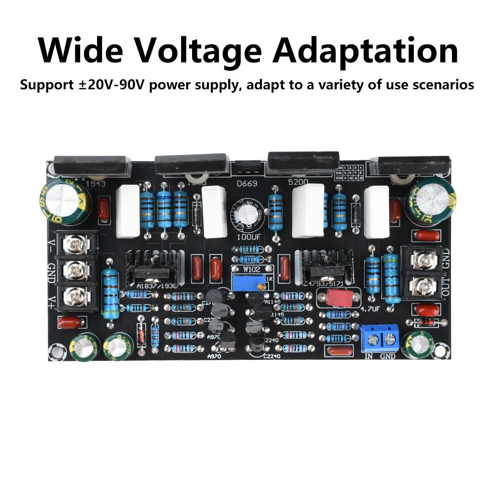 Upgraded 200W Mono Amplifier Module +/- dual voltage 1943+5200 Pair of tube rear High Power Audio Amplifier Board undistorted