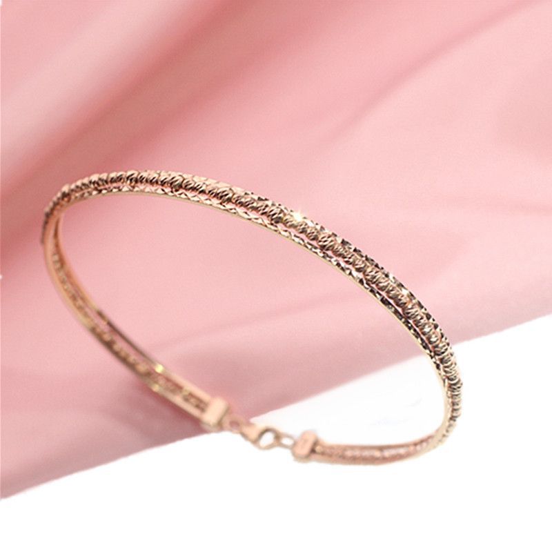 Pure Purple Gold Shiny Bead Bracelet Simple Foreign Gas Plated Colored Gold Plated Rose Gold Exquisite Jewelry
