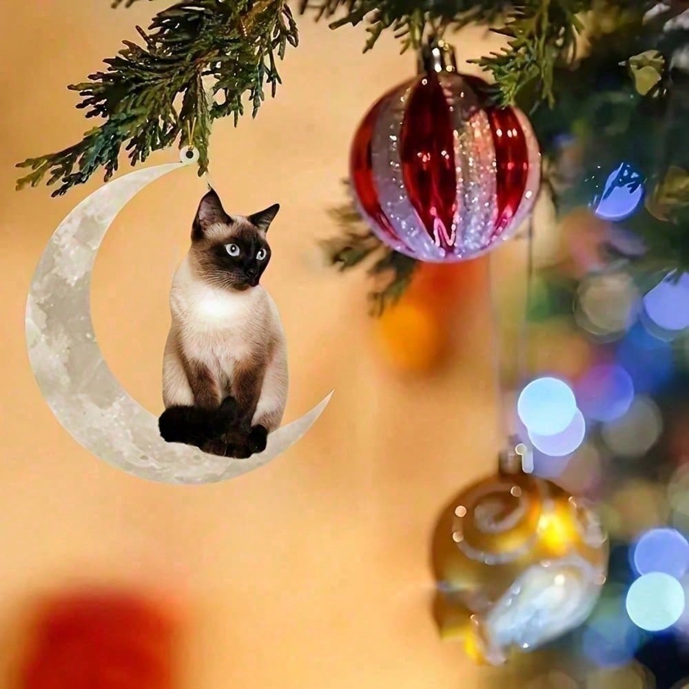 1 Pet Cat Theme Decoration – Cat Lover Gift for Home & Car, Functions as Hanging Ornament, Keychain & Home Decor