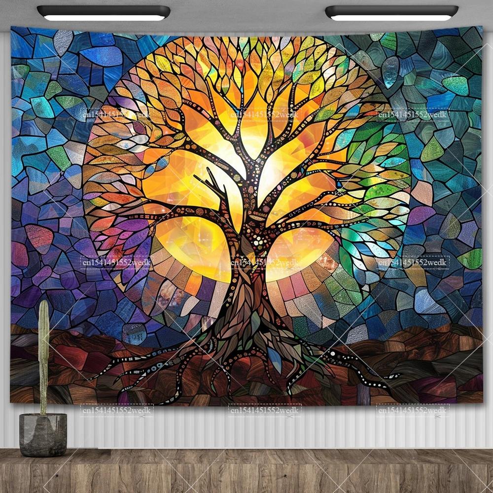 Boho Lotus Flower Wall Hanging Tapestry Colorful Landscape Floral Tapestrys Room Decoration Aesthetic Yoga Mats Altar Cloths