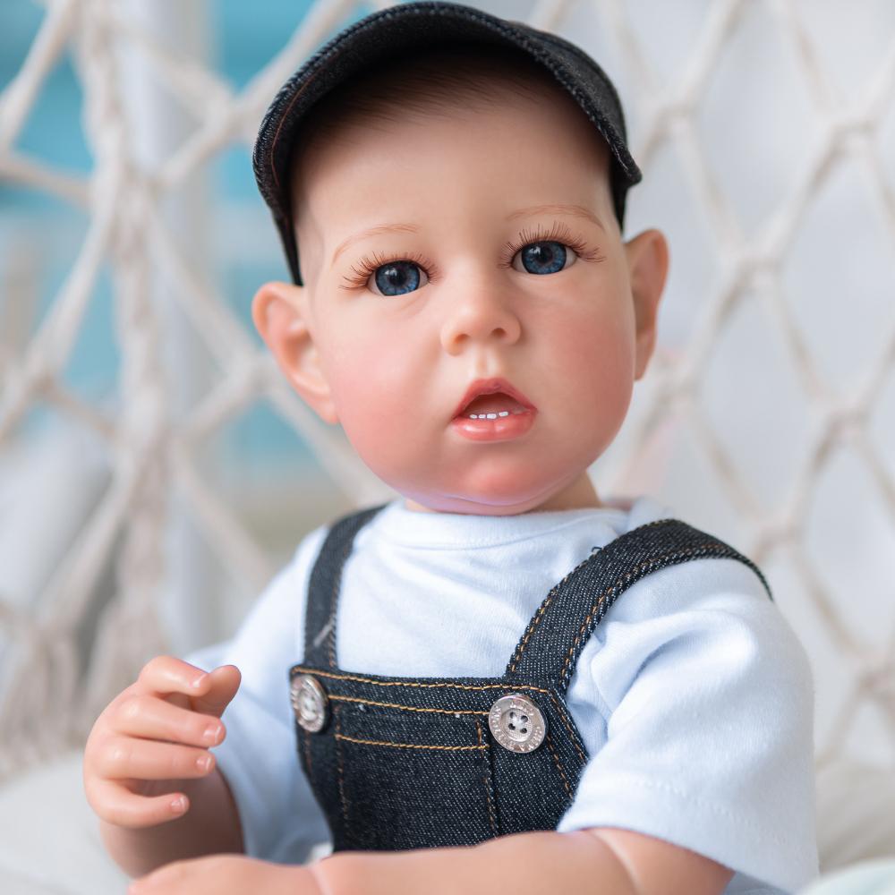 20 Inch Lifelike Reborn Doll Liam Already Finished Simulation Baby Rebirth Doll 50cm Cloth Body Cute Baby Doll Toys for Children's Day Birthday Gift