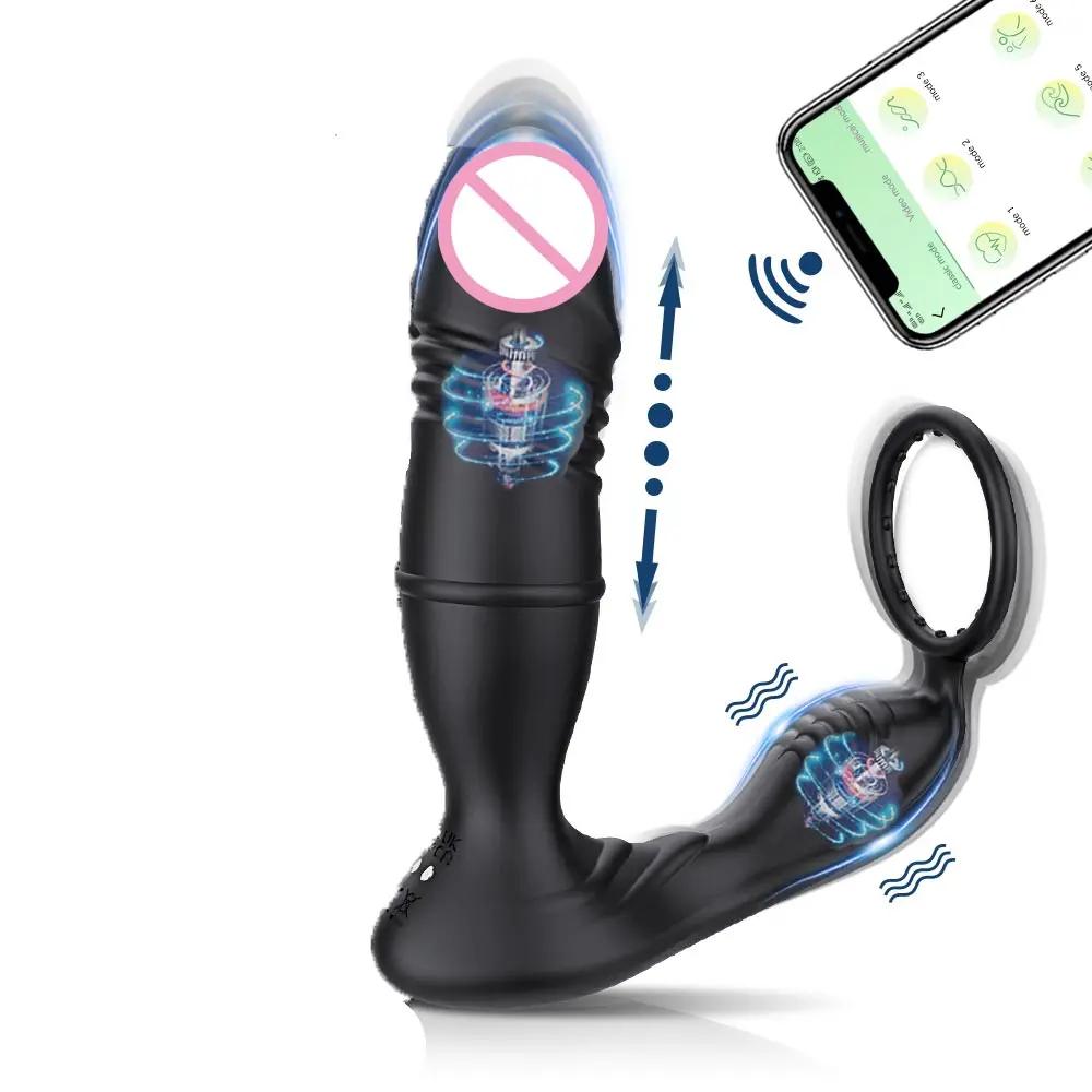 Quieter Anal Extension Tool Xl Sillicone For Adults Men Smartphone Controlled Sleeve Anal Vibrator Husband Women Paired