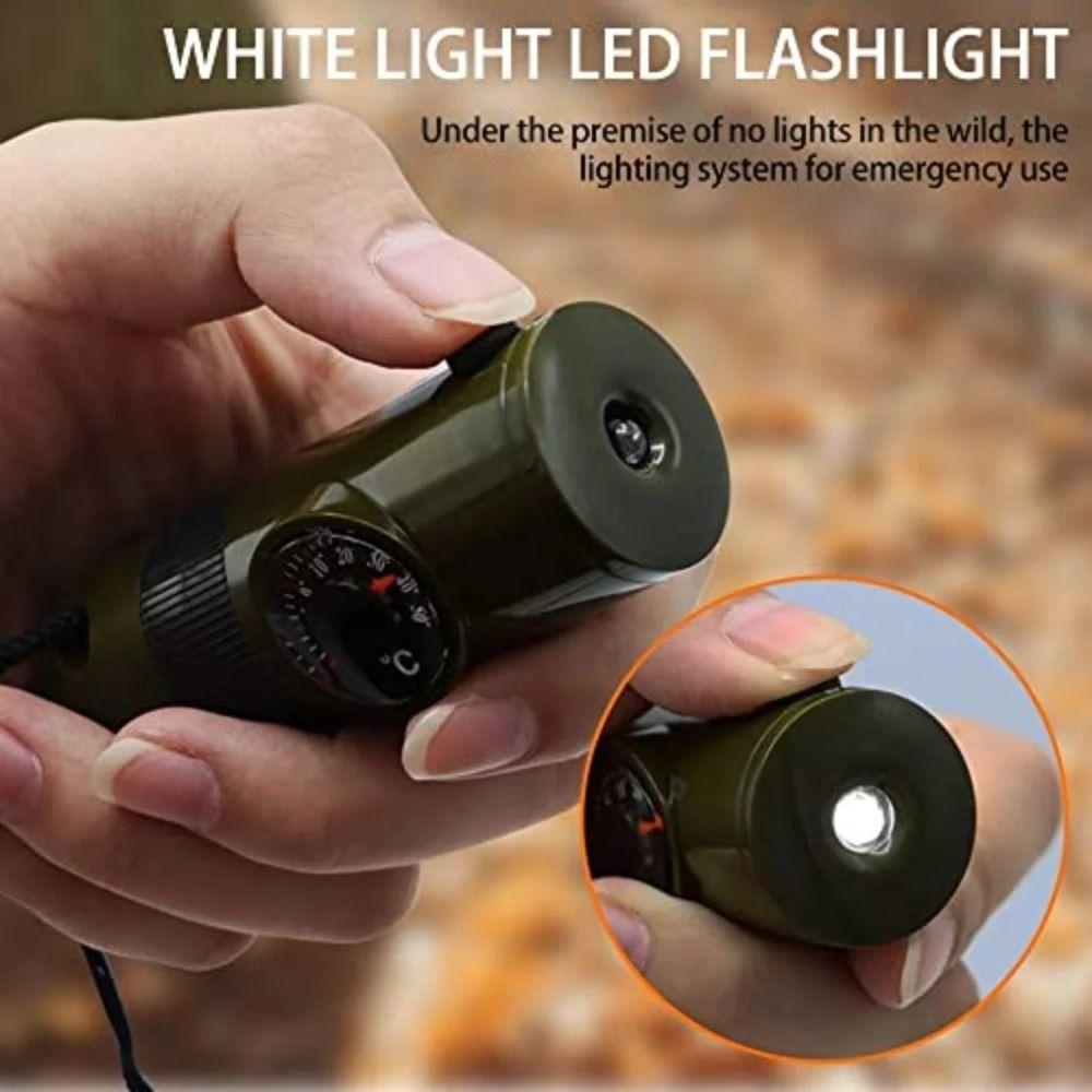 Multifunction Emergency Survival Whistle Compass 7-in-1 Emergency Whistle  Hiking