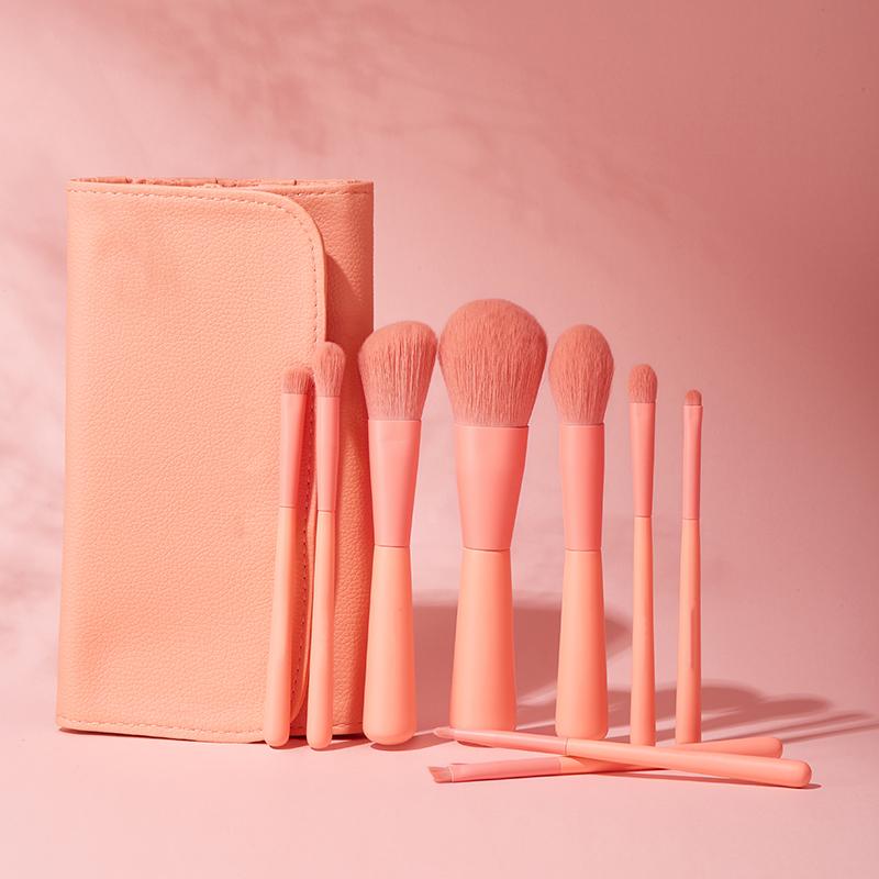 HMU Blind Drop Shipping Soft 12pcs Pink Wood Handle Good Quality Custom Logo Makeup Brushes Set