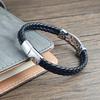 Lucky Cloud Chain Pattern Leather Bracelet Simple Magnetic Buckle Stainless Steel Braided Bracelet Men's Jewelry Gift Wholesale