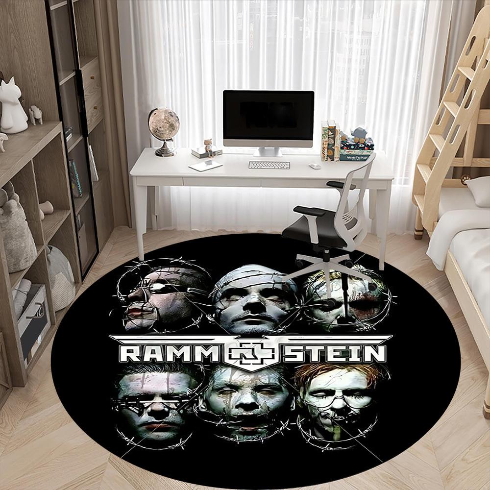 1pc Rammstein Metal Office Round Area Rug,  Under Office Chairs Bedroom Living Room Home Decor A0926051