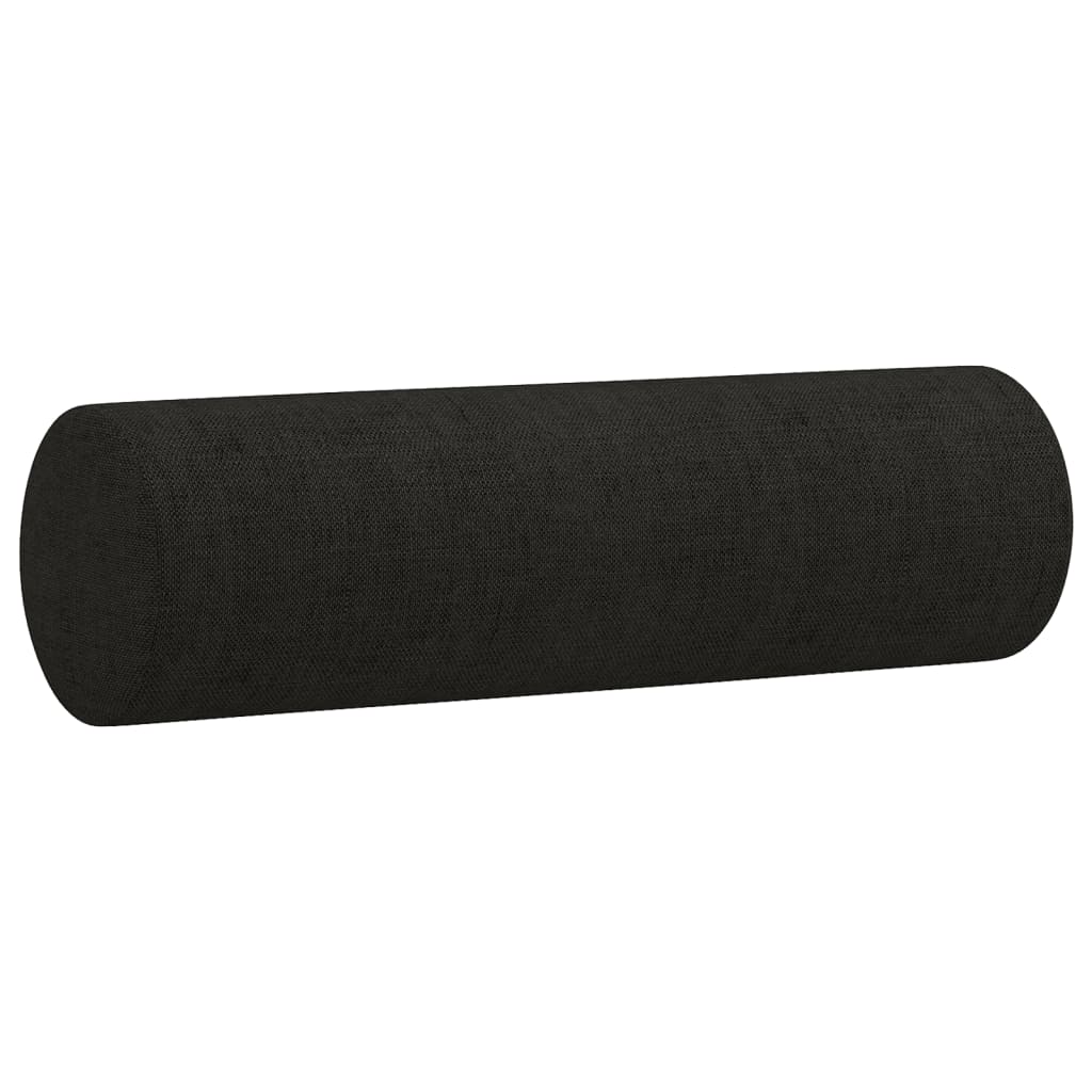 2 Piece Sofa Set with Cushions Black Fabric